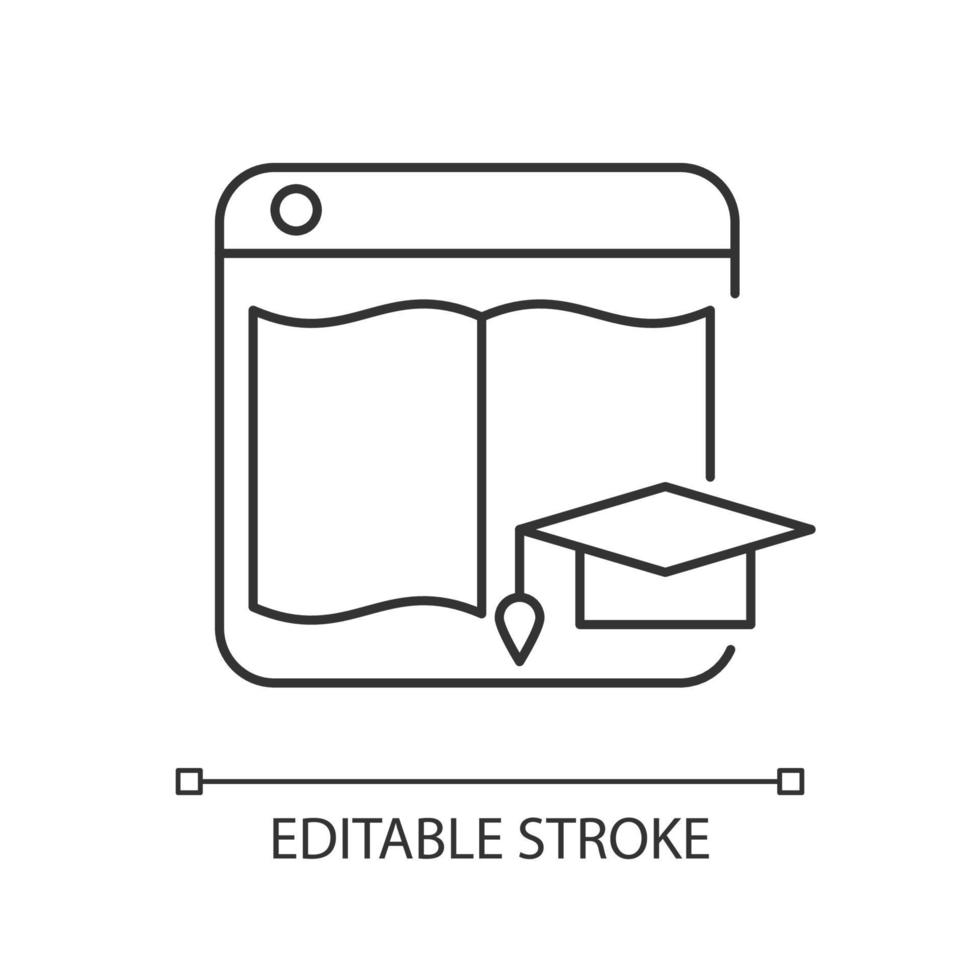 lineaire pictogram leerplatforms vector