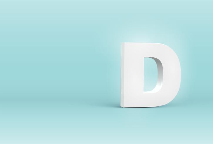 Hoog gedetailleerde 3D-lettertype brief, vectorillustratie vector