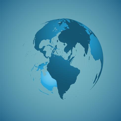Wereldbol op een blauwe achtergrond, vectorillustratie vector