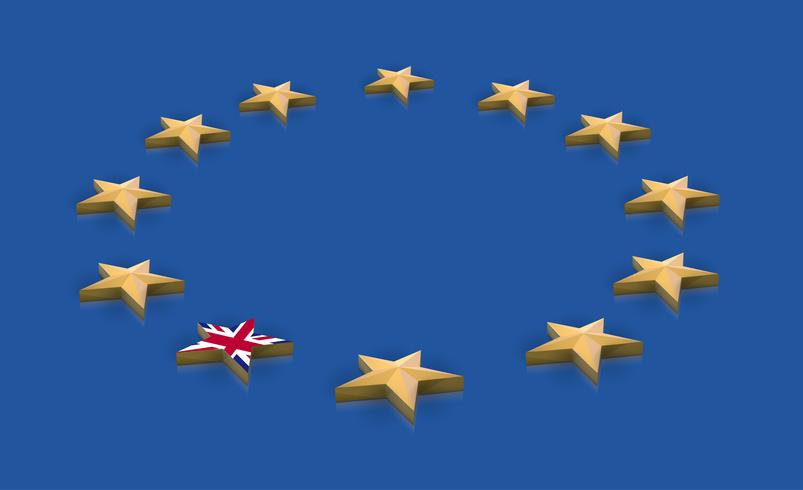 Illustratie voor BREXIT - Groot-Brittannië verlaat de EU, vector