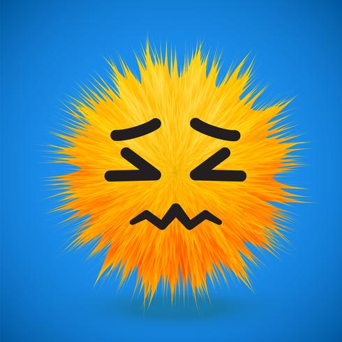 Hoog-gedetailleerd 3D bont smiley emoticon, vectorillustratie vector