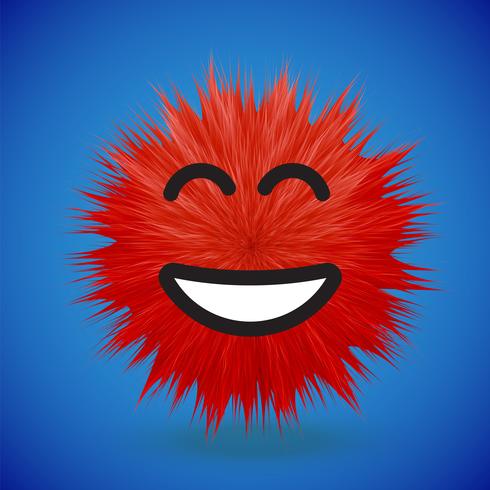 Hoog-gedetailleerd 3D bont smiley emoticon, vectorillustratie vector