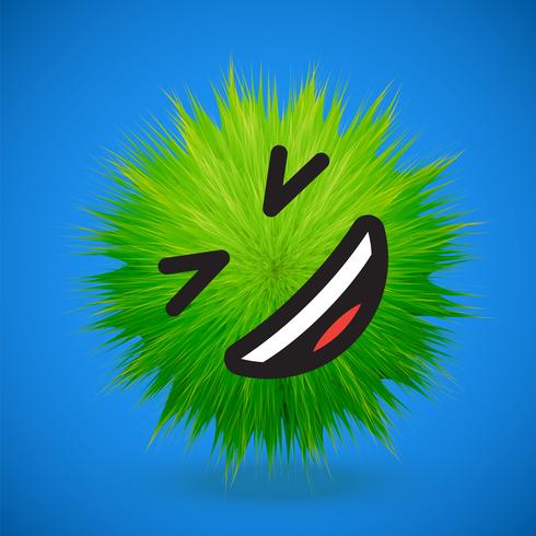 Hoog-gedetailleerd 3D bont smiley emoticon, vectorillustratie vector