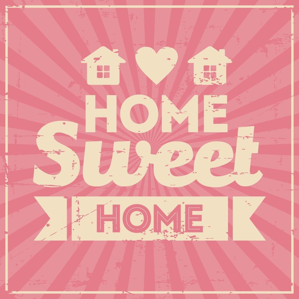 home sweet home bewegwijzering vintage retro shabby vector