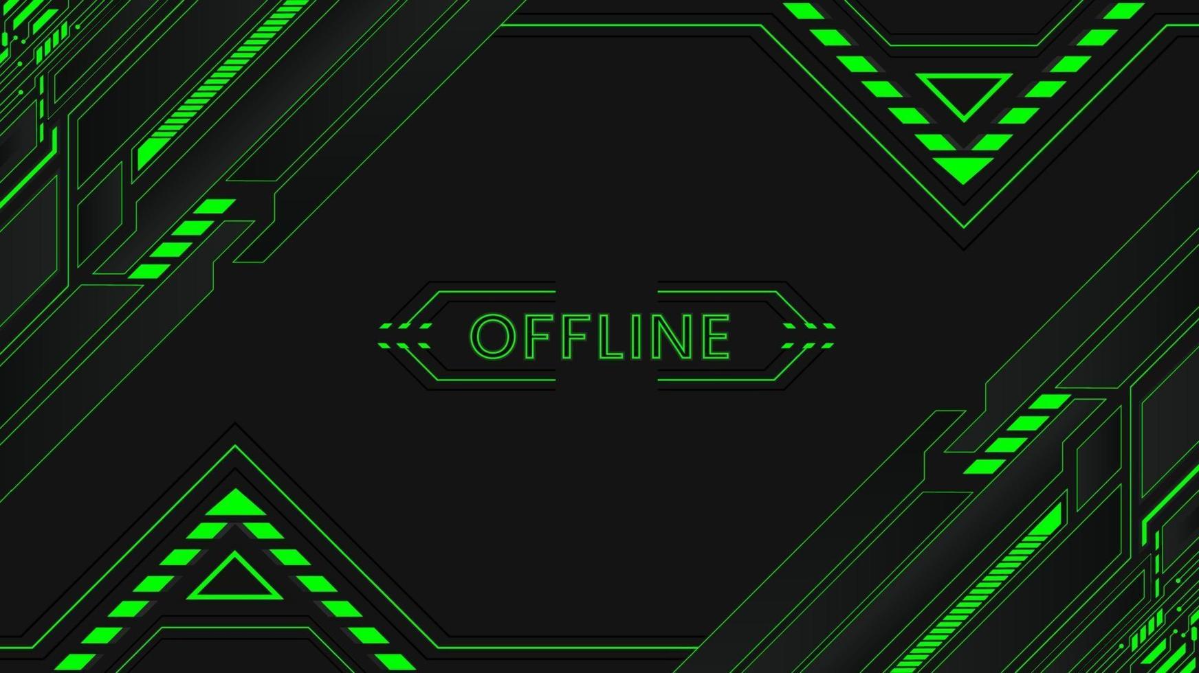 nieuwe groene gaming-achtergrond met geometrische vormen offline banner vector