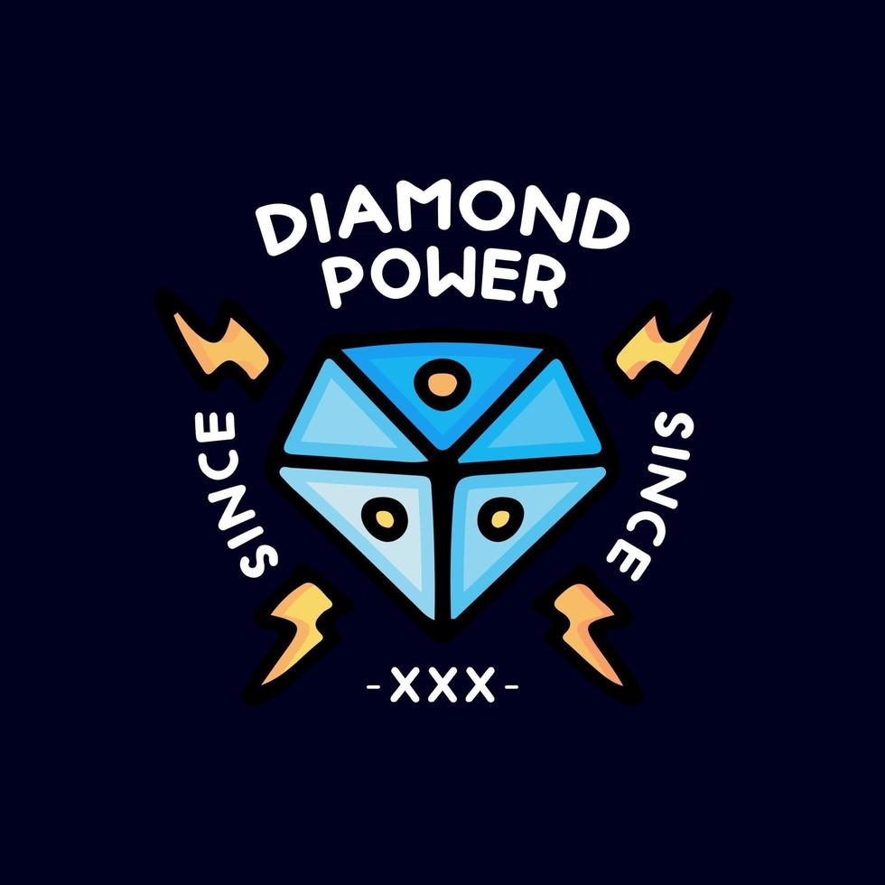 diamantkracht in hype-stijl. illustratie voor t-shirt vector