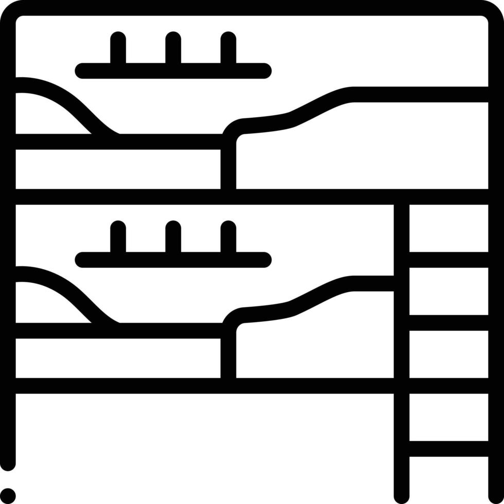 lijnpictogram voor slaapzaal vector