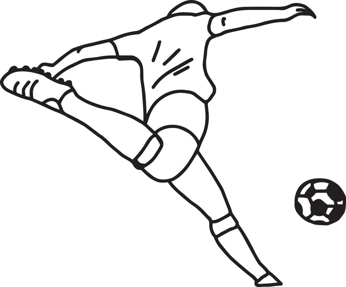 voetbal voetballer in actie - vectorillustratie vector