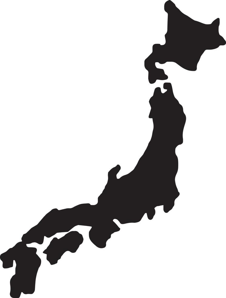 japan kaart silhouet - vector illustratie schets