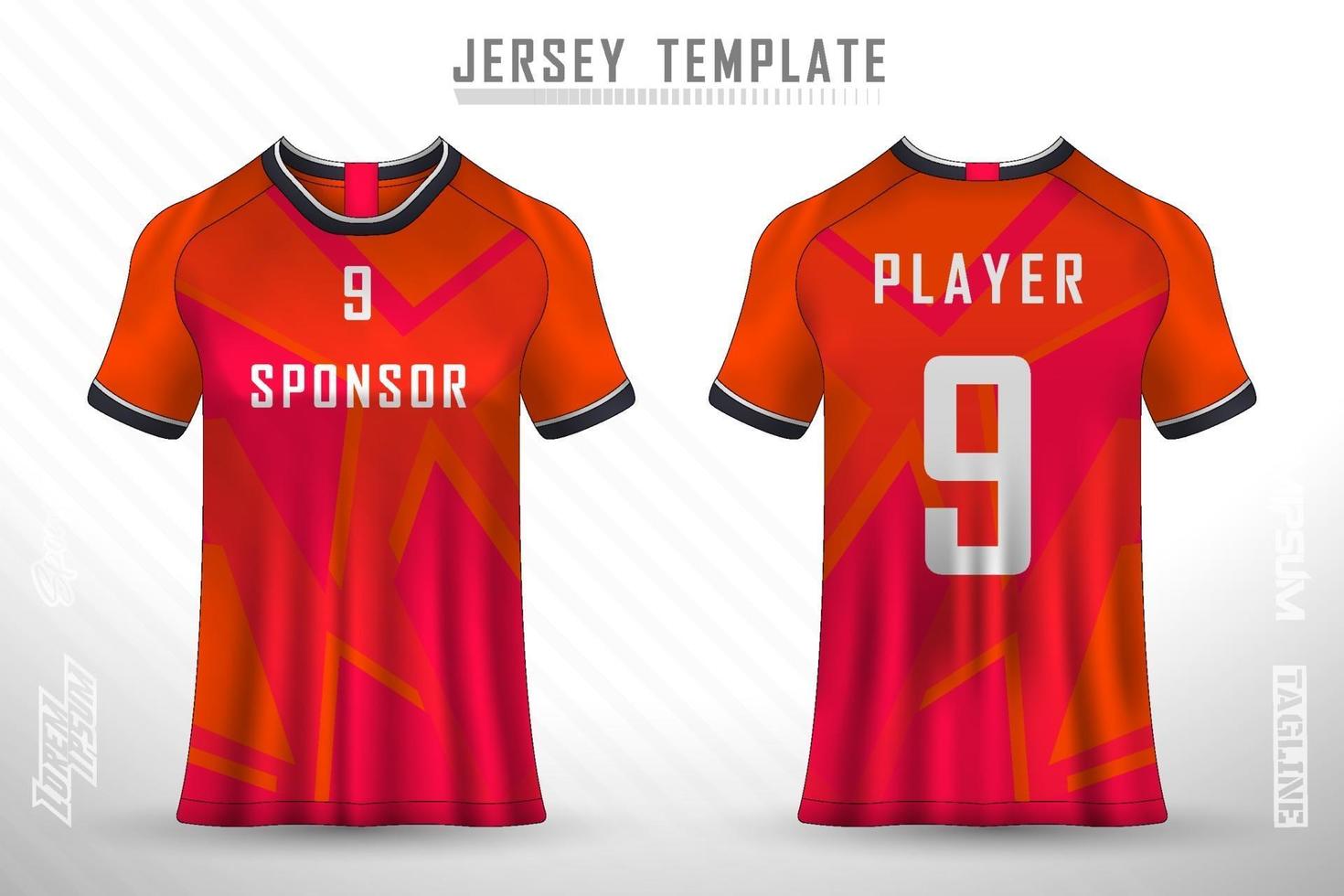 sport jersey en t-shirt sjabloon sport jersey ontwerp vector mockup.