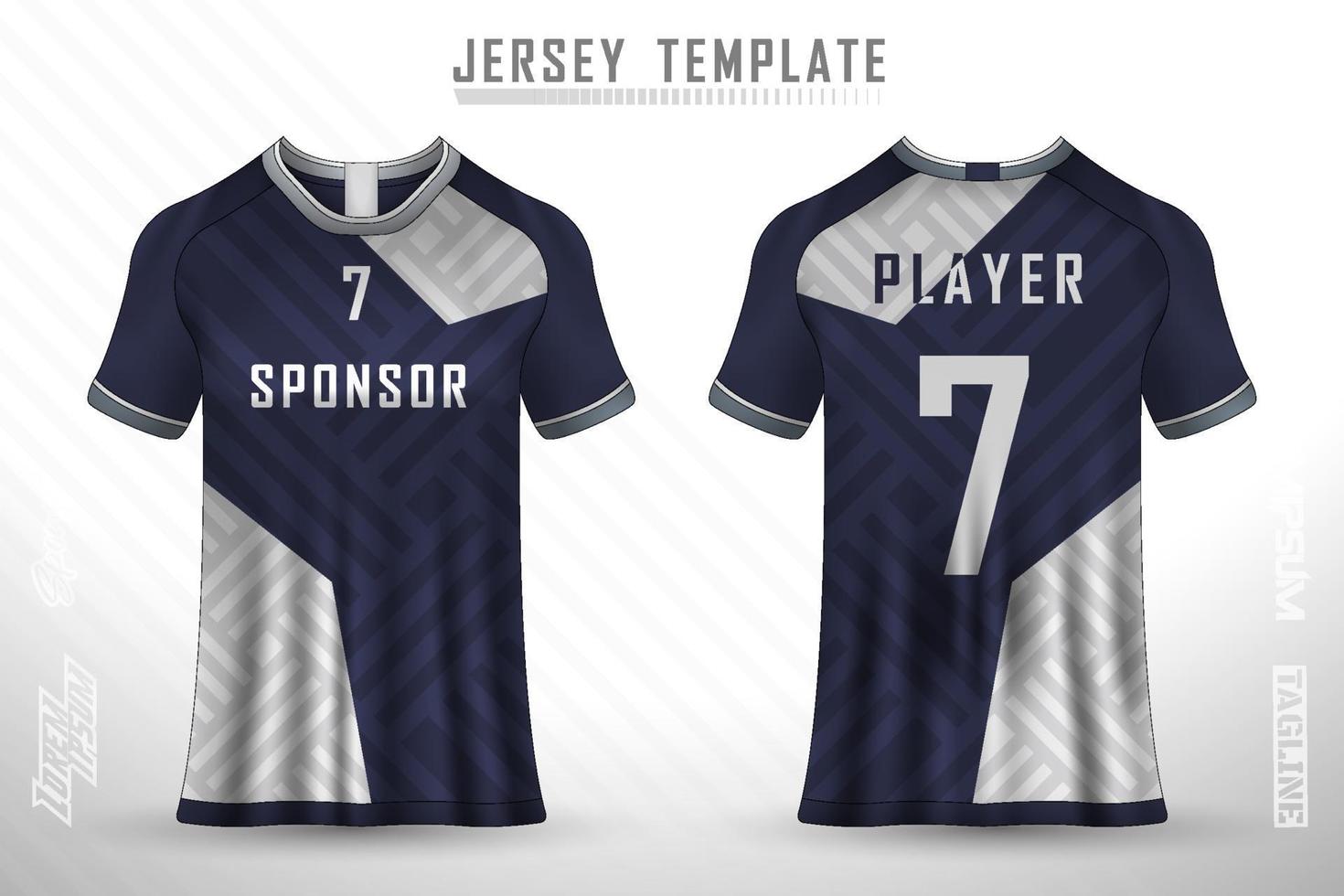 sport jersey en t-shirt sjabloon sport jersey ontwerp vector mockup.