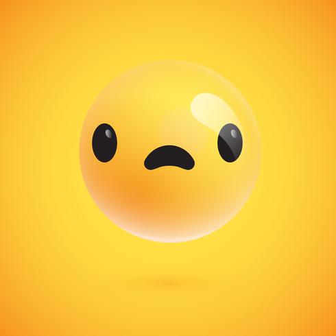 Leuke hoog-gedetailleerde gele emoticon voor Web, vectorillustratie vector