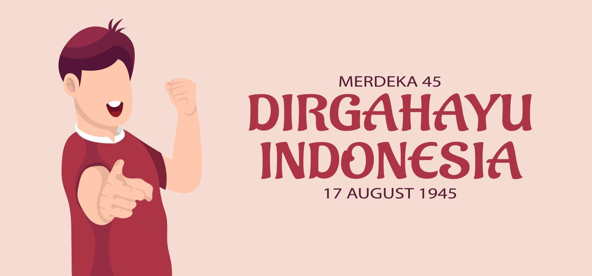 indonesië onafhankelijkheidsdag viering wenskaart. vector