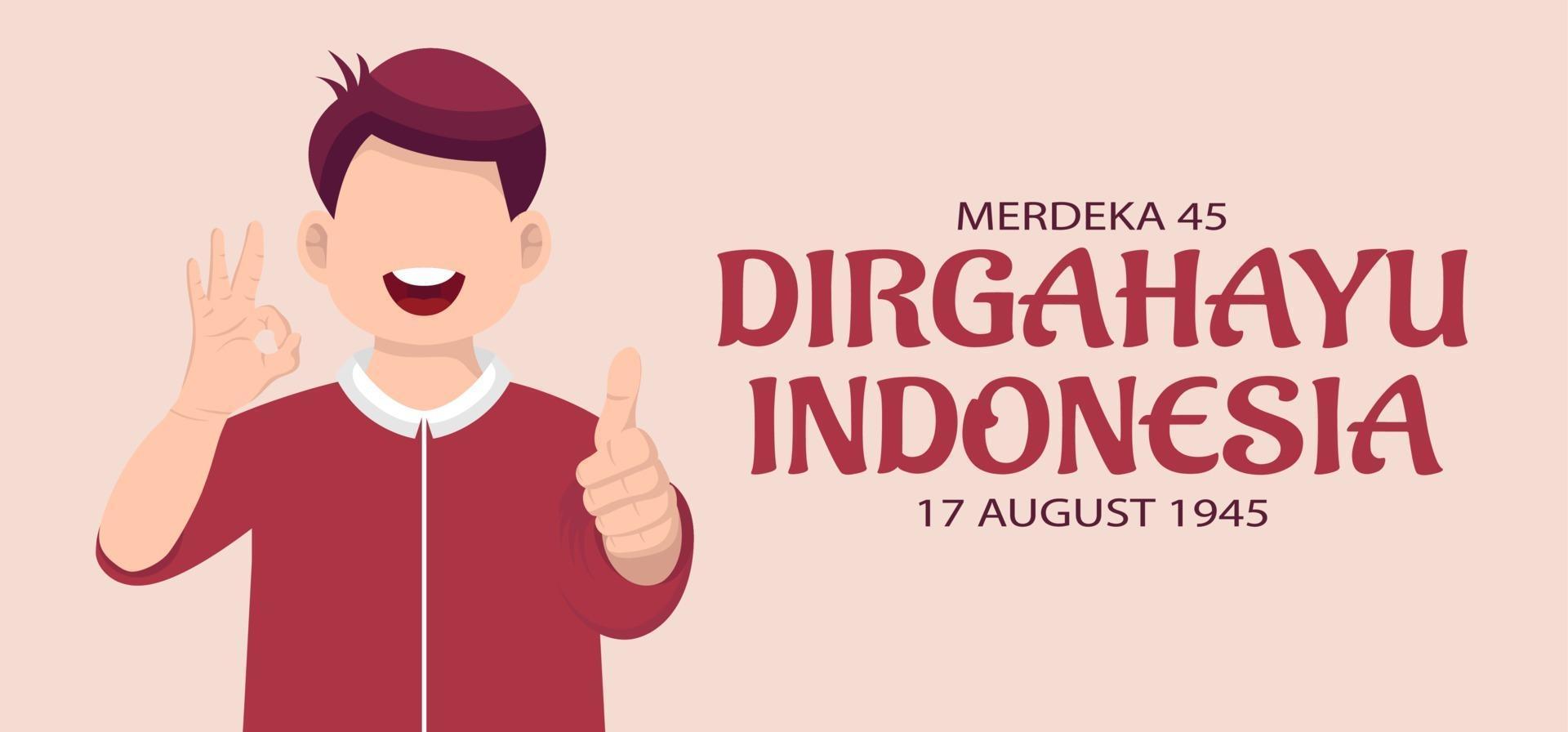 indonesië onafhankelijkheidsdag viering wenskaart. vector