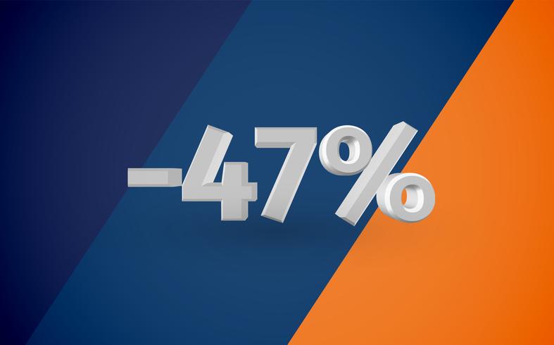 3D verkoopillustratie met percentage, vector