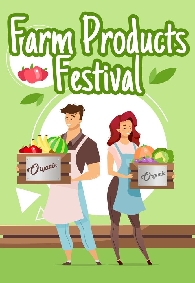 boerderij producten festival poster vector sjabloon