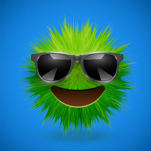 Hoog-gedetailleerd 3D bont smiley emoticon, vectorillustratie vector