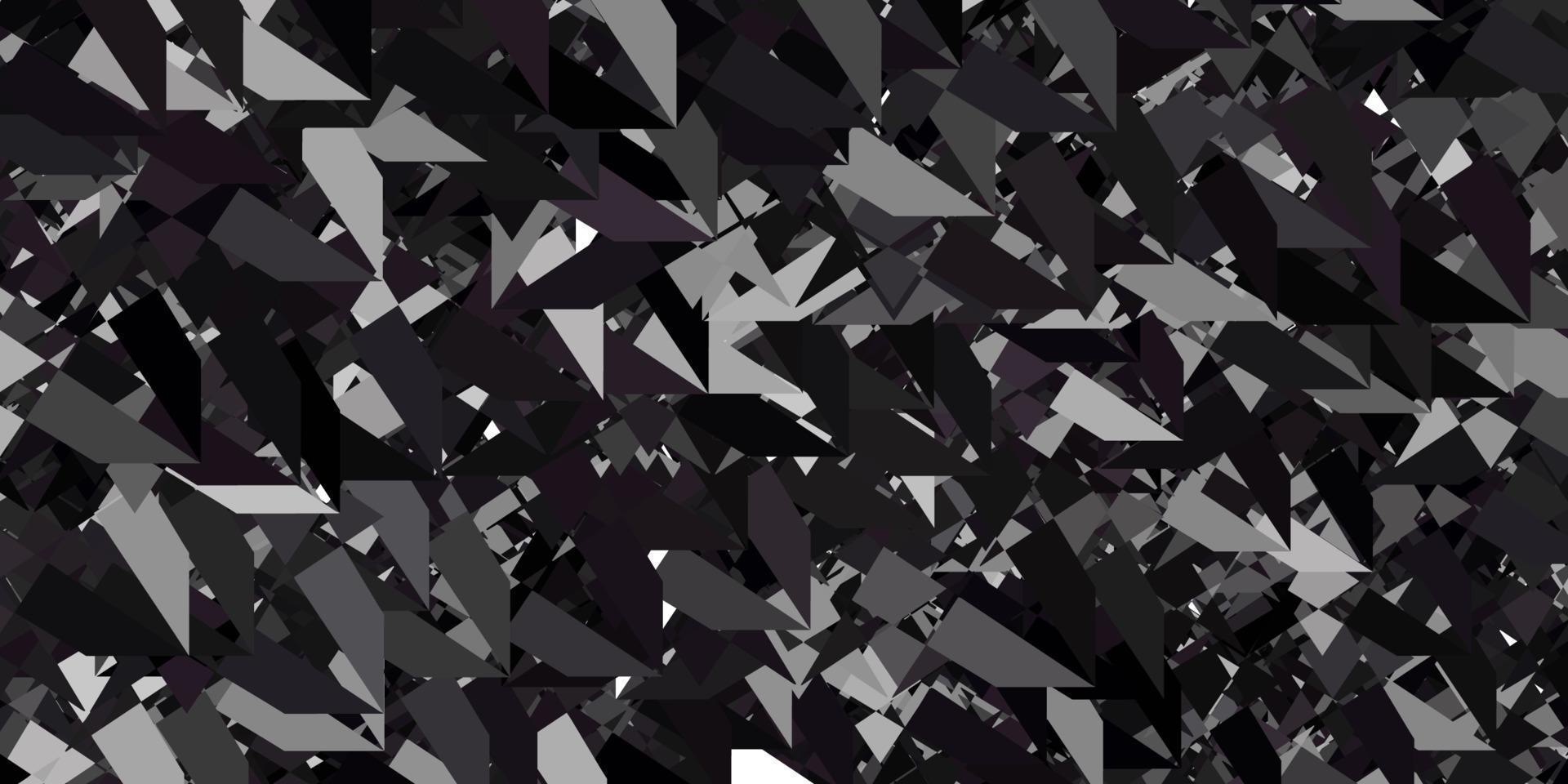 donkergrijze vectorsjabloon met driehoekige vormen. vector