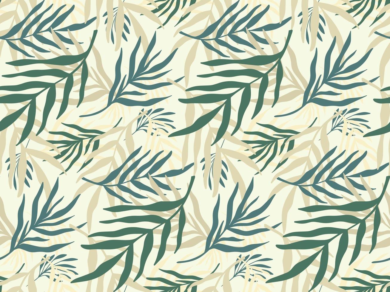naadloze patroonachtergrond met abstract palmbladsilhouet vector