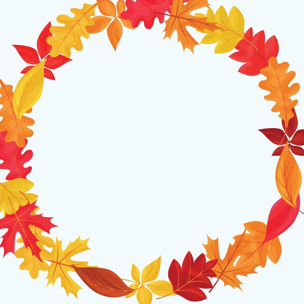 herfst achtergrond frame met gekleurde vallende bladeren vector