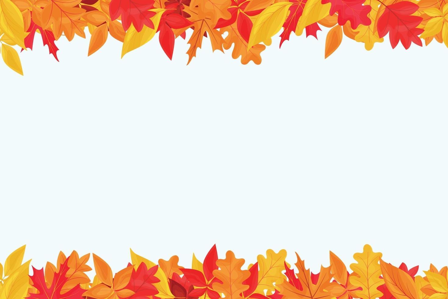 herfst achtergrond frame met gekleurde vallende bladeren vector