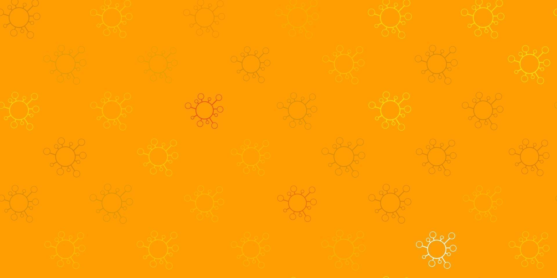 donkergroen, geel vectorpatroon met coronaviruselementen. vector