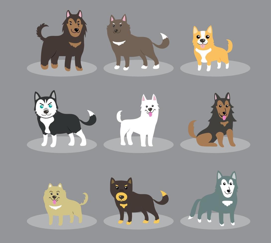 honden schattige set vector