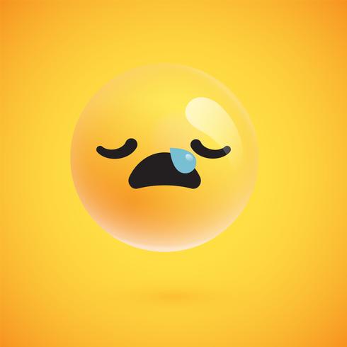 Leuke hoog-gedetailleerde gele emoticon voor Web, vectorillustratie vector