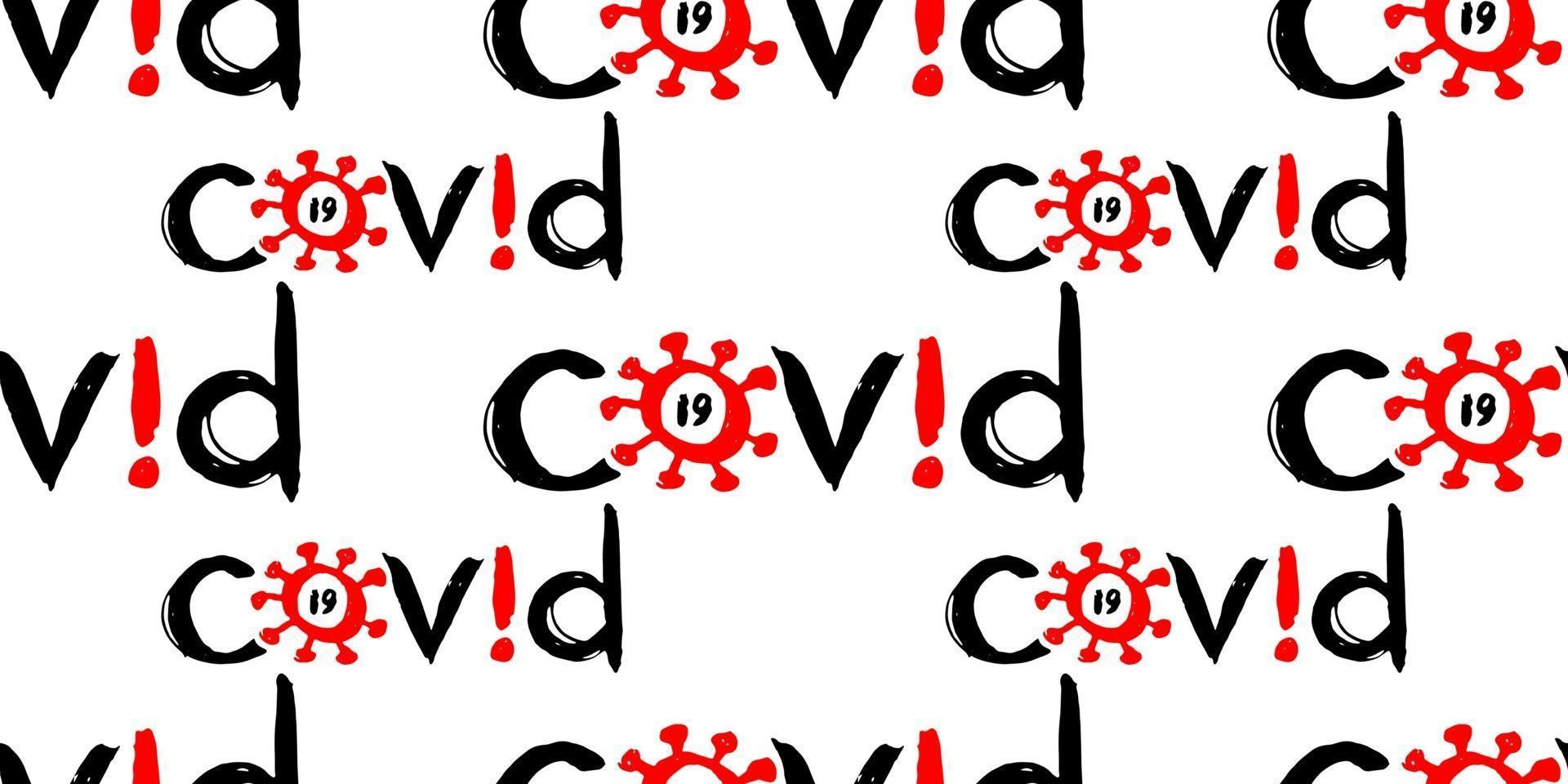 covid pandemie logo naadloos patroon vector