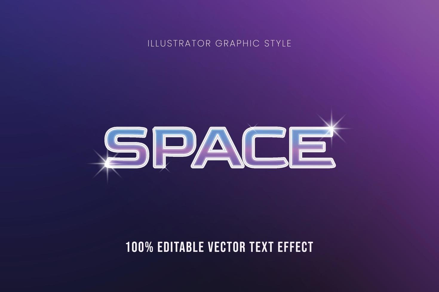 ruimte teksteffect grafische stijl, bewerkbaar neon teksteffect vector