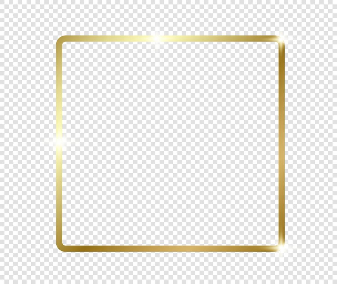 gouden glanzende gloeiende frame achtergrond. gouden luxe vintage realistisch vector