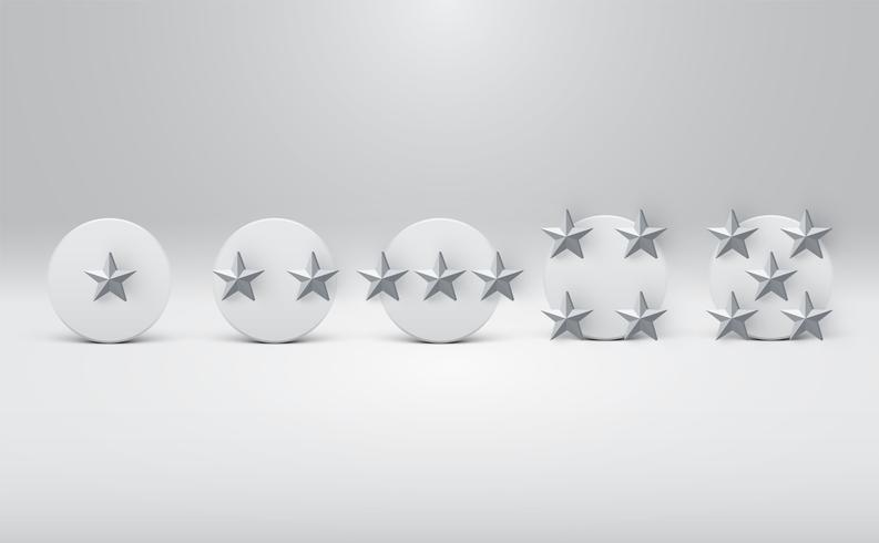 Hoog gedetailleerde star-rating knoppen, vector illustratie