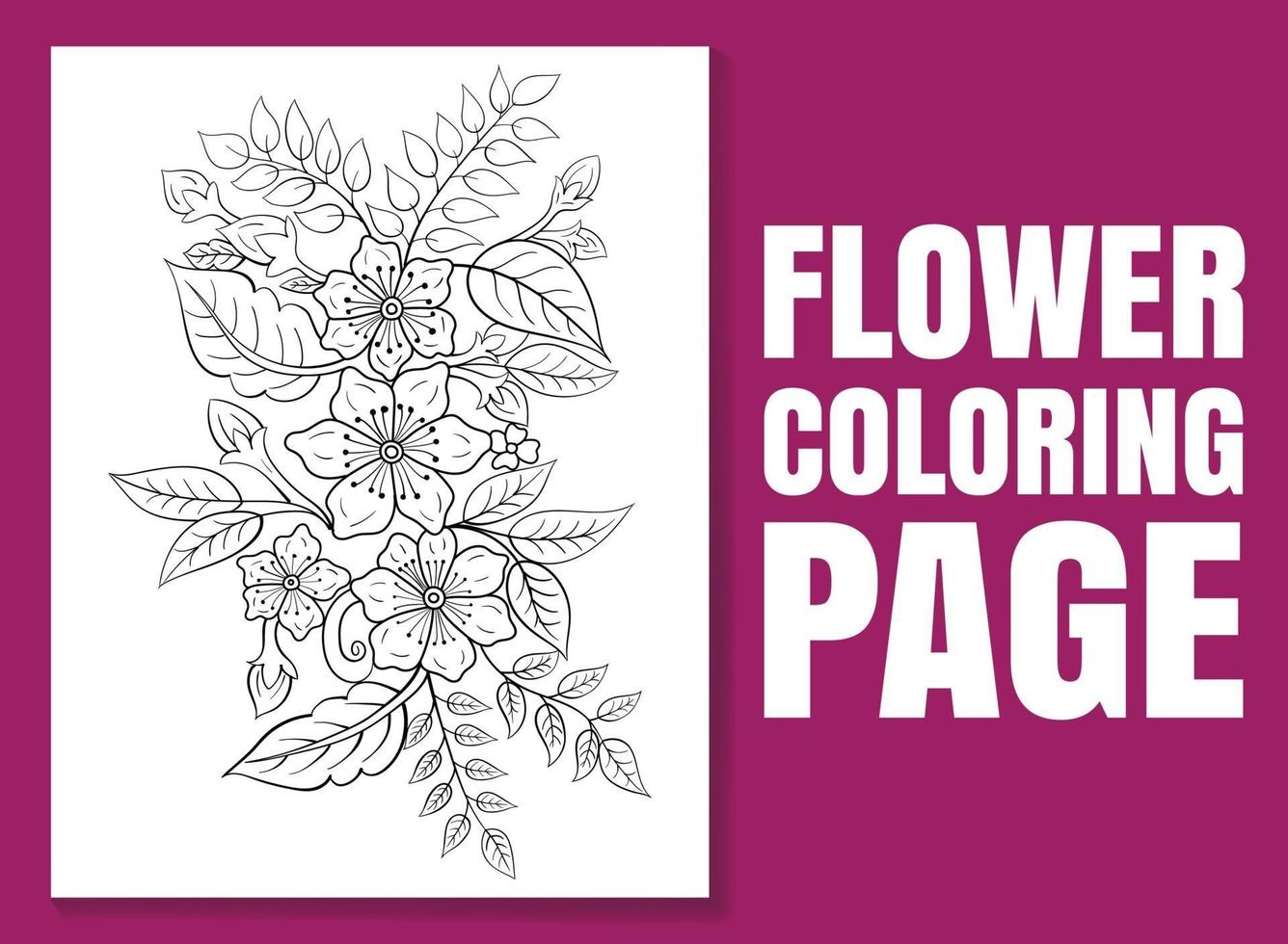 bloem kleurplaat. kleurboekpagina voor volwassenen en kinderen. vector