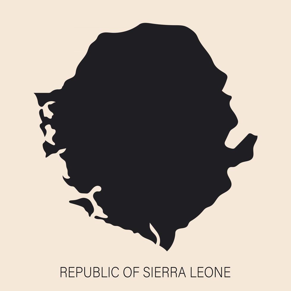 zeer gedetailleerde Sierra Leone-kaart met randen geïsoleerd op de achtergrond vector