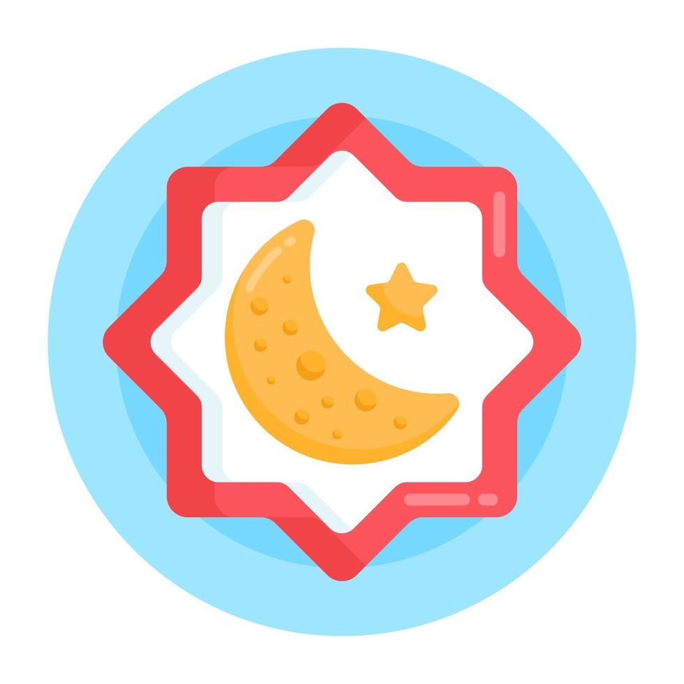 ramadan halve maan badge vector