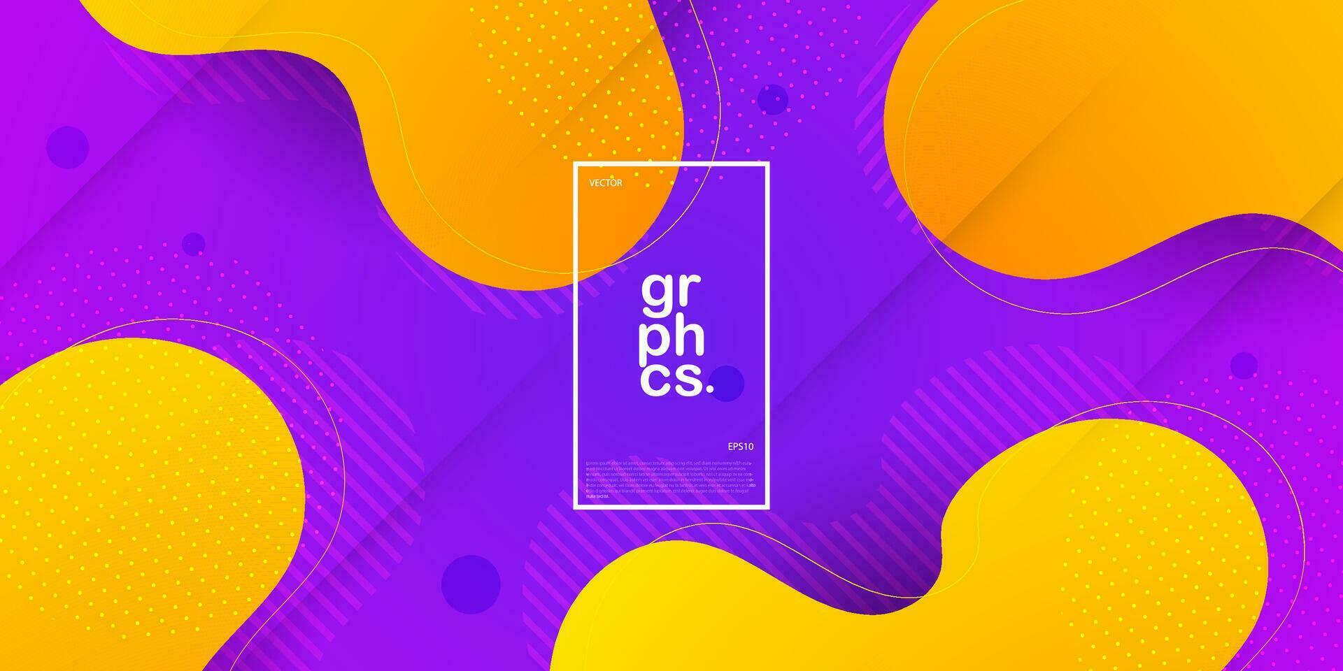 dynamisch vloeistof oranje en Purper getextureerde abstract achtergrond ontwerp in 3d stijl met golvend vloeistof oranje kleur. eps10 vector