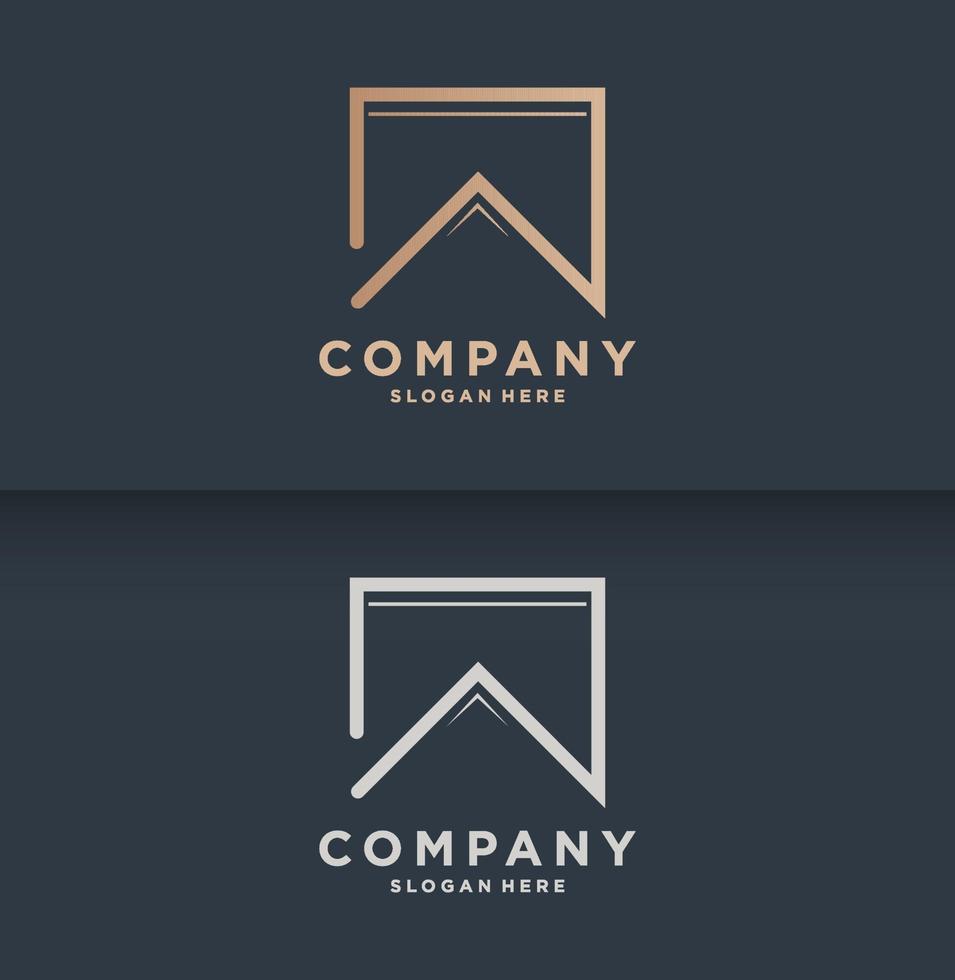 minimalistisch onroerend goed huis logo vector