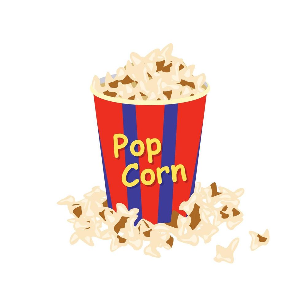 popcorn gestreepte doos. een papieren wikkel met snack tijdens het kijken van een film vector