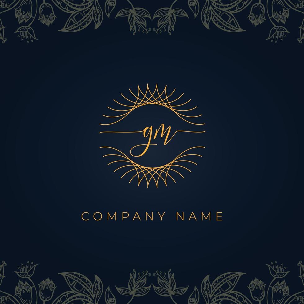 elegant luxe letter gm-logo. vector