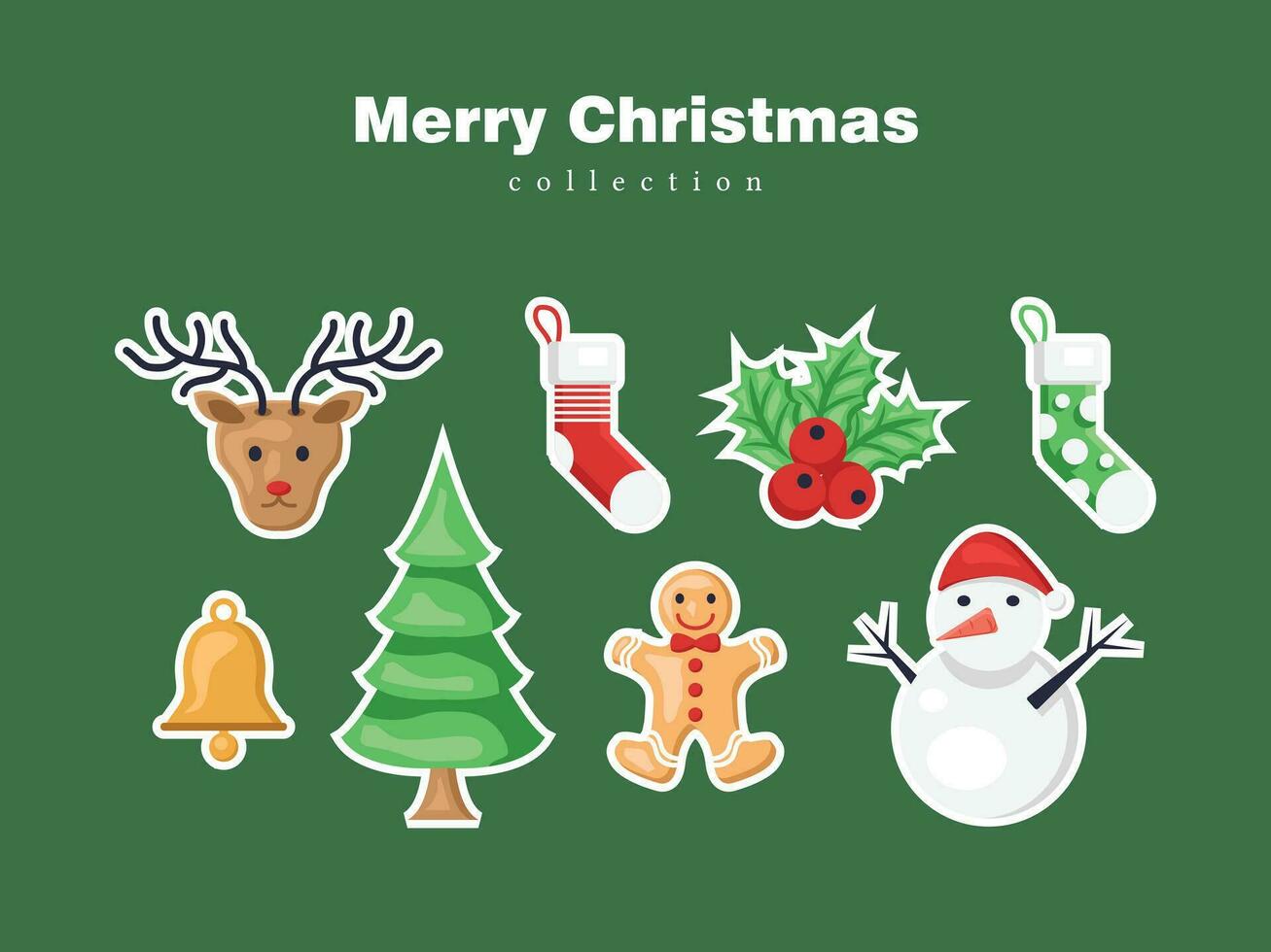 vrolijk Kerstmis 2024 nieuw jaar tekenfilm icoon element achtergrond patroon december winter ornament kunst vector