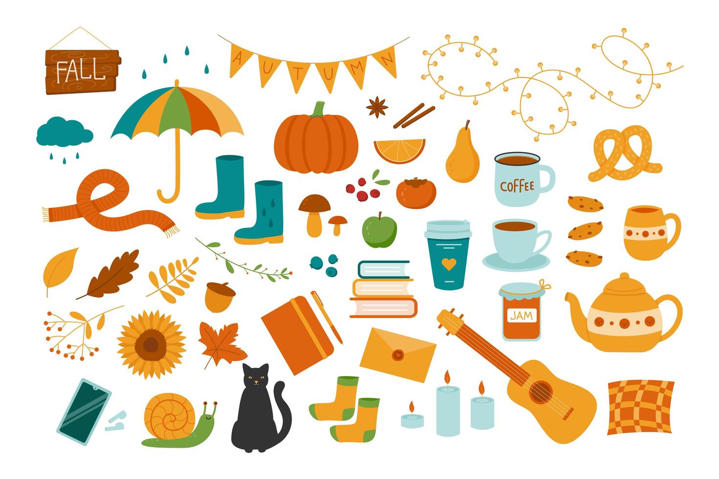 vector set herfst items