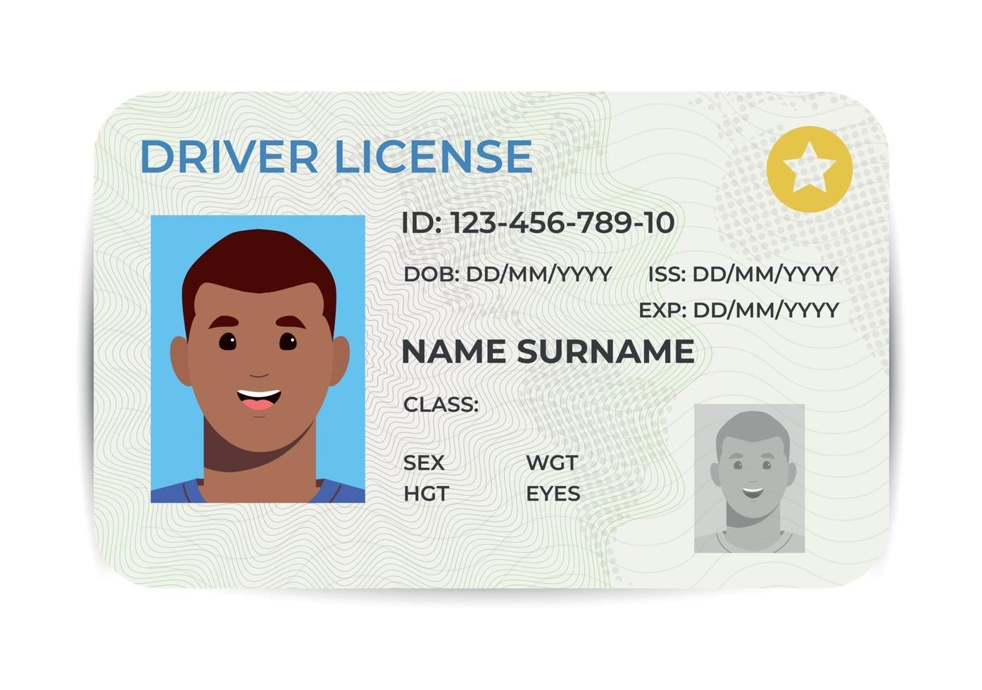 rijbewijs. een plastic identiteitskaart. vector