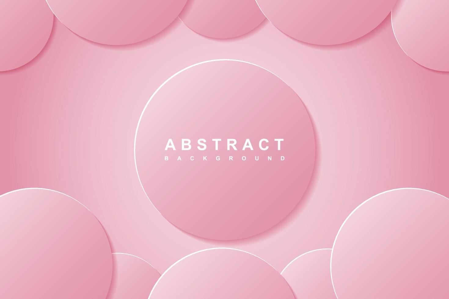 abstracte achtergrond met 3d cirkel gradiënt roze papier gesneden laag vector