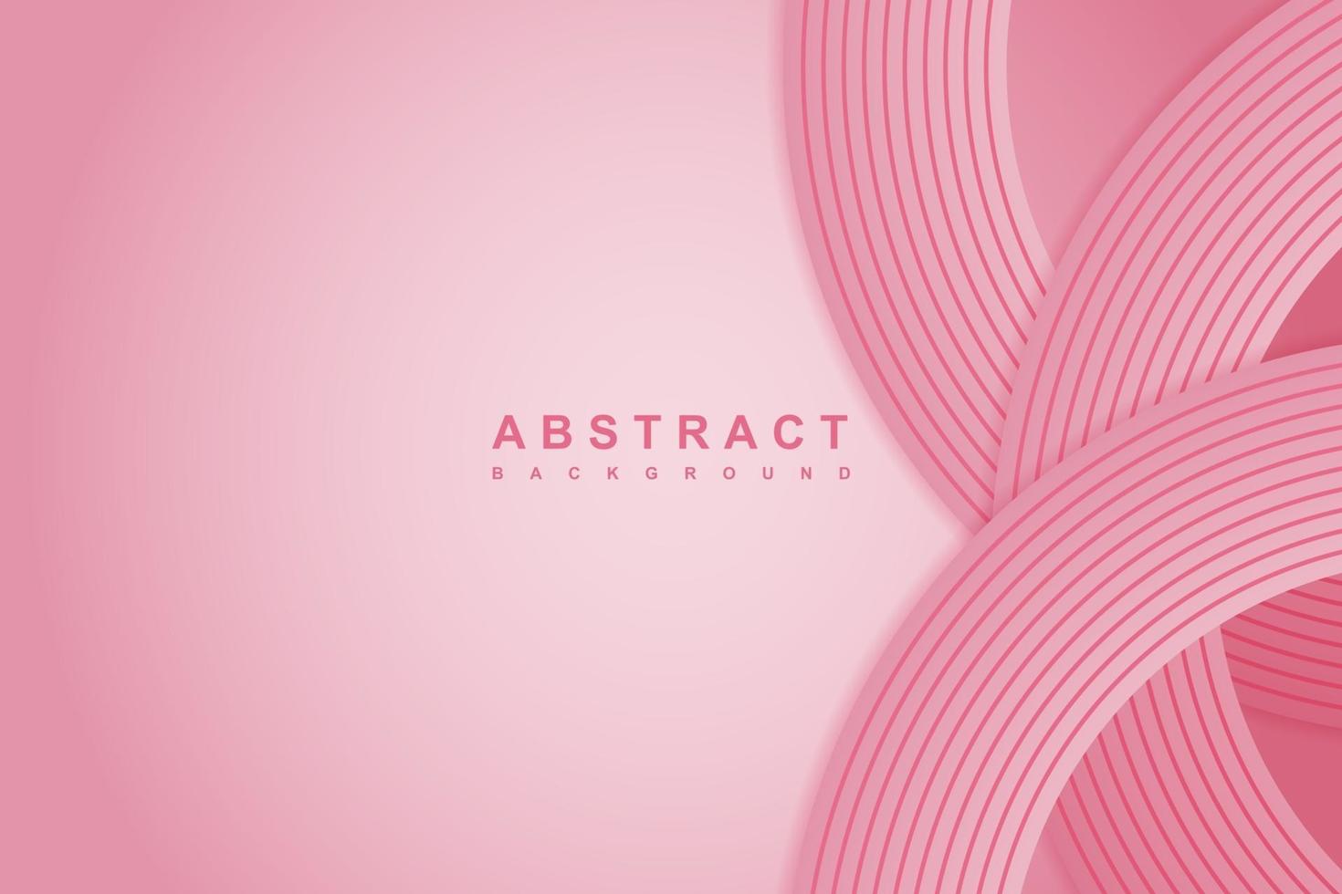 roze gradiëntachtergrond met 3d cirkel roze papercutlaag vector