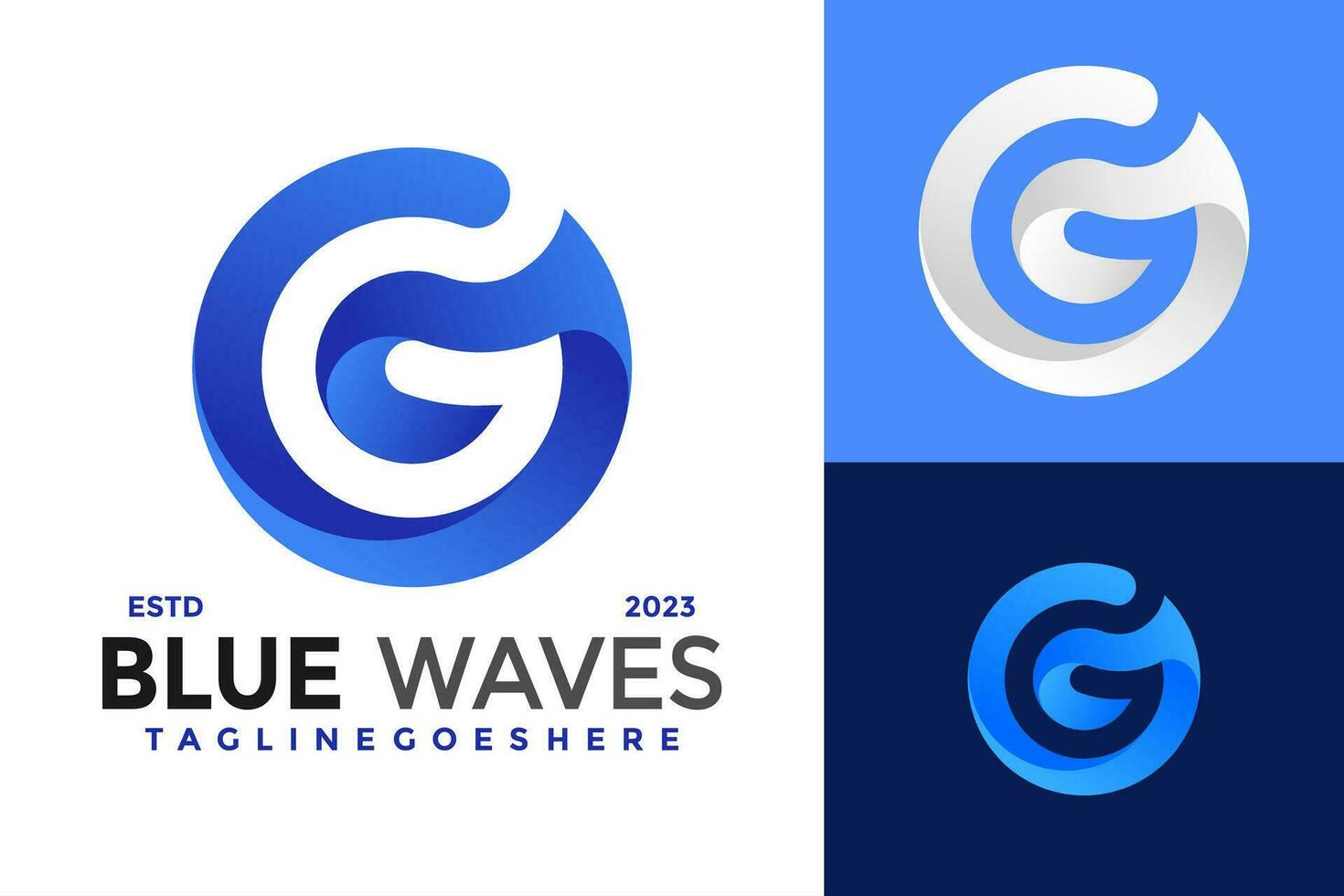 brief g blauw Golf kleurrijk bedrijf bedrijf logo ontwerp vector symbool icoon illustratie
