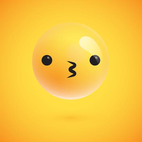 Leuke hoog-gedetailleerde gele emoticon voor Web, vectorillustratie vector