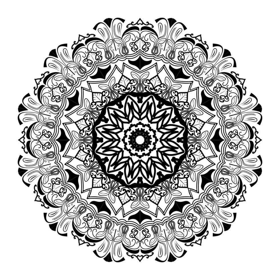 mandala zwarte bloemenachtergrond en motief van islamitisch arabesk ontwerp vector