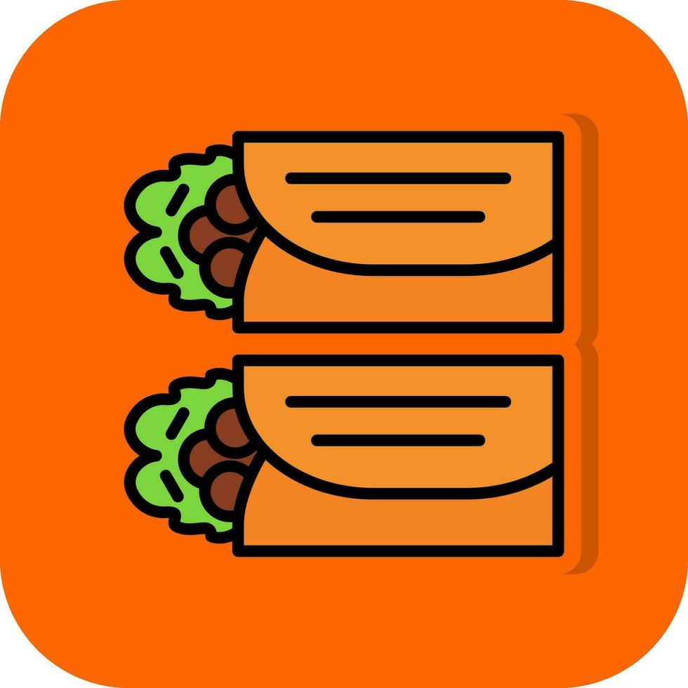 ontbijt burrito vector icoon ontwerp
