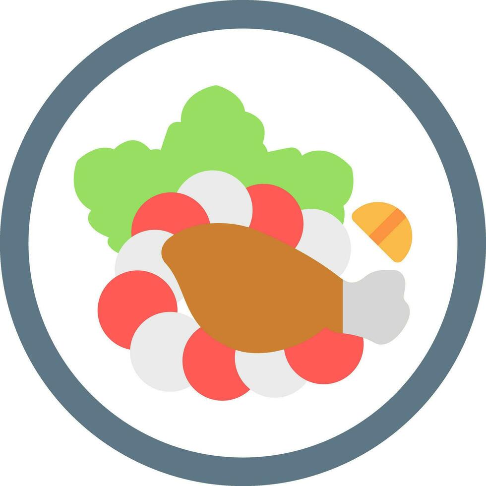 kip salade vector icoon ontwerp