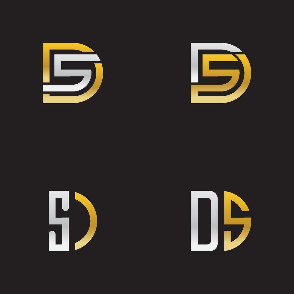 alfabet brieven monogram logo ds,sd,s en d, elegant en professioneel brief icoon ontwerp Aan zwart achtergrond. vector